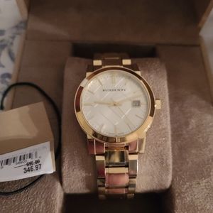 Authentic Burberry gold watch